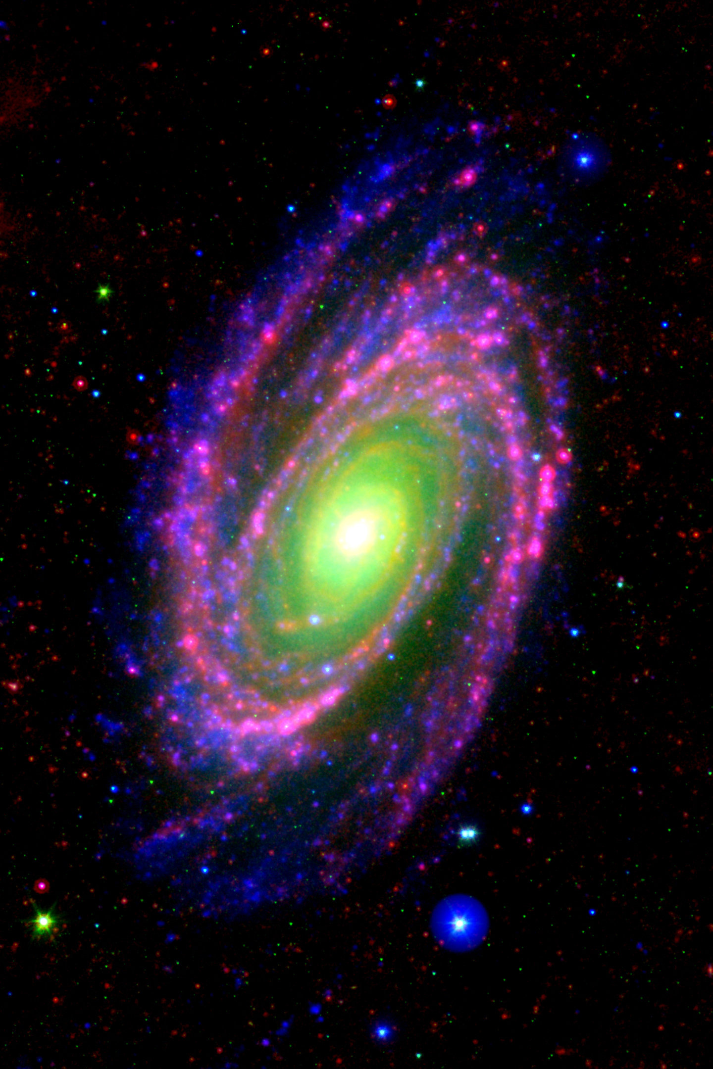 M81 (NGC 3031) as seen in ultraviolet and infrared emission