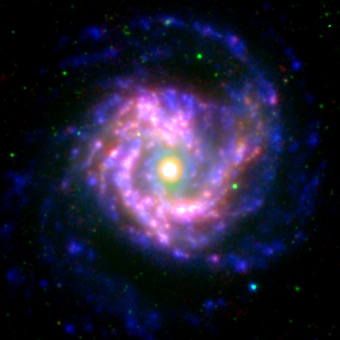M61 (NGC 4303) as seen in ultraviolet and infrared emission